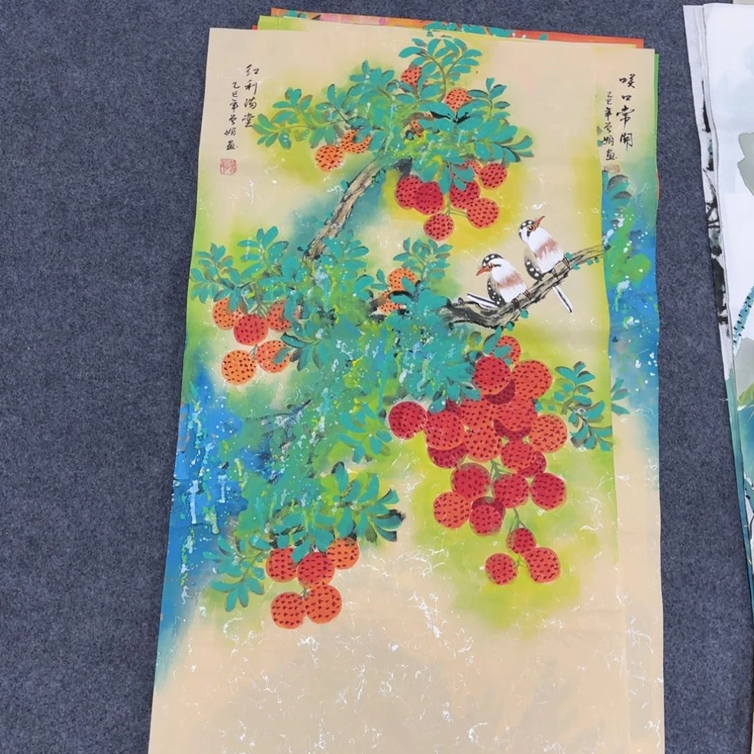 国画100×50精品手绘画画画