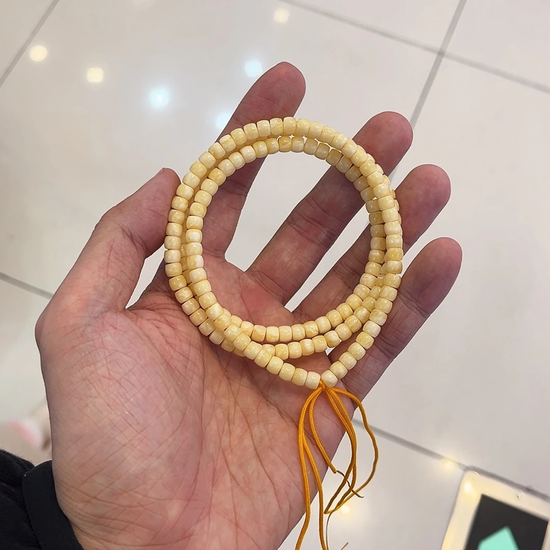 蜜蜡未镶嵌手链奶浓多圈5.3mm