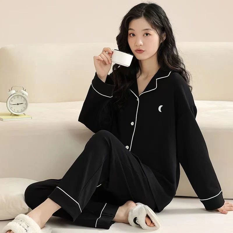 睡衣大码大码长袖休闲春秋季女士夏季宽松春秋款春夏网红秋冬