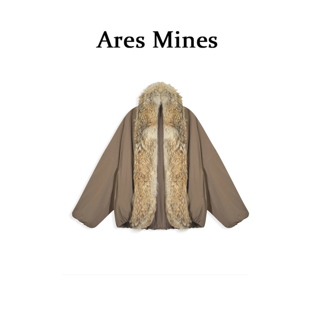 【盛朗熙AresMines】冬日开场 狼毛皮草毛领廓形派克服宽松羽绒服
