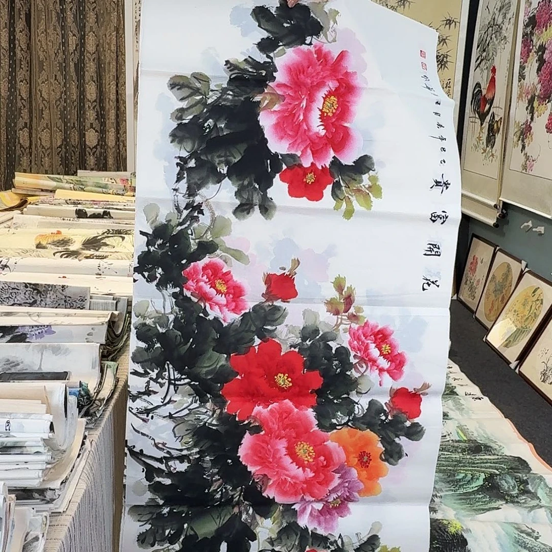 纯手绘国画作品好看四尺