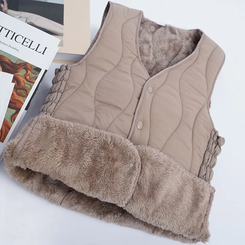 新款加棉背心女士冬季加绒内搭叠穿内胆老钱风休闲百搭棉马甲XF