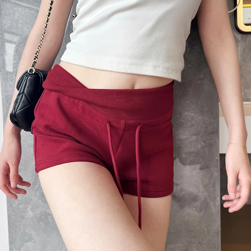 高个子165-190加长灰色休闲运动短裤女辣妹纯欲时尚百搭阔腿热裤