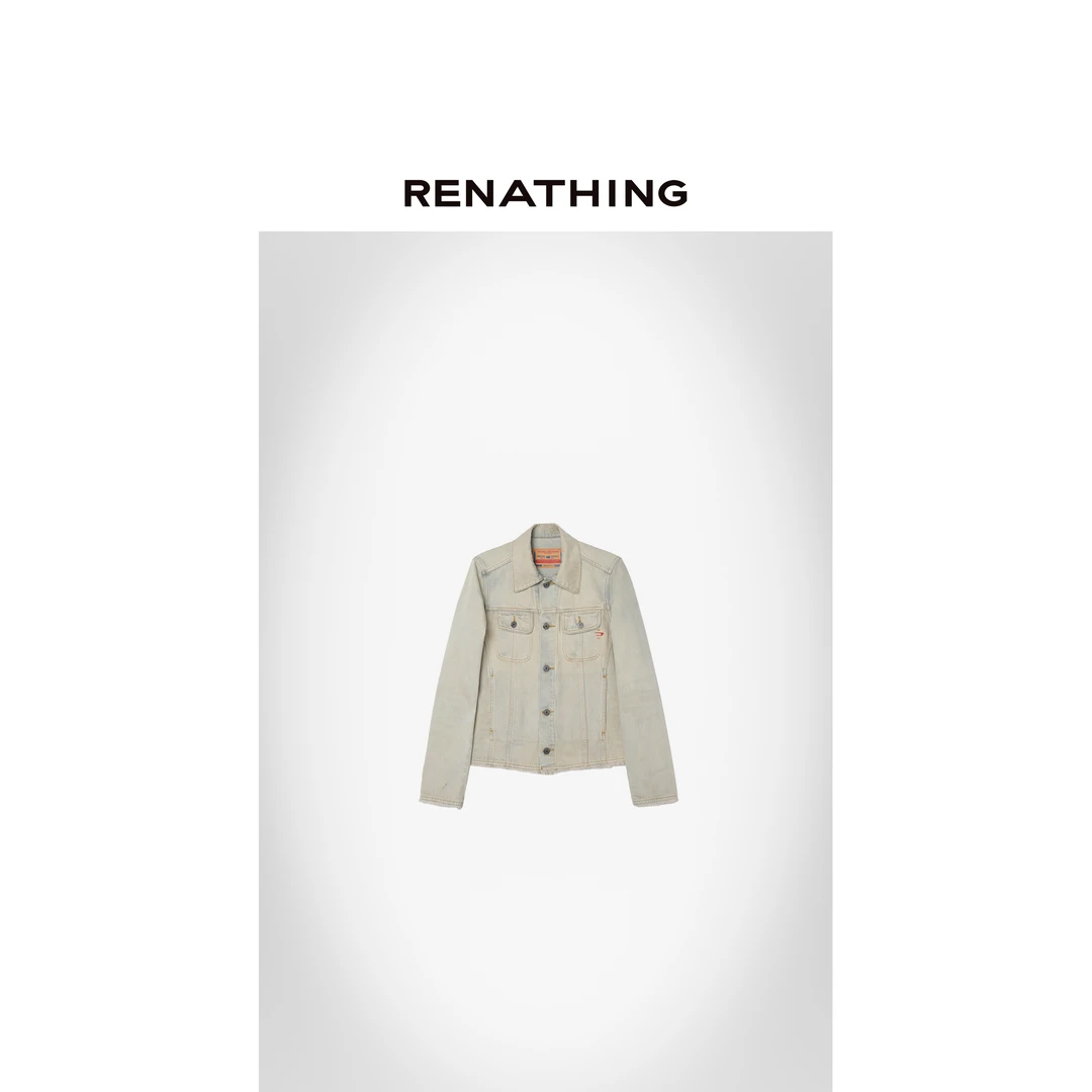 【RENATHING】做旧洗水毛边牛仔外套