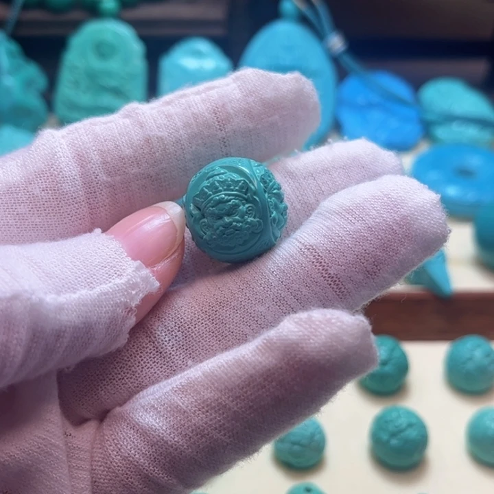 石材绿色雕刻直径卡18