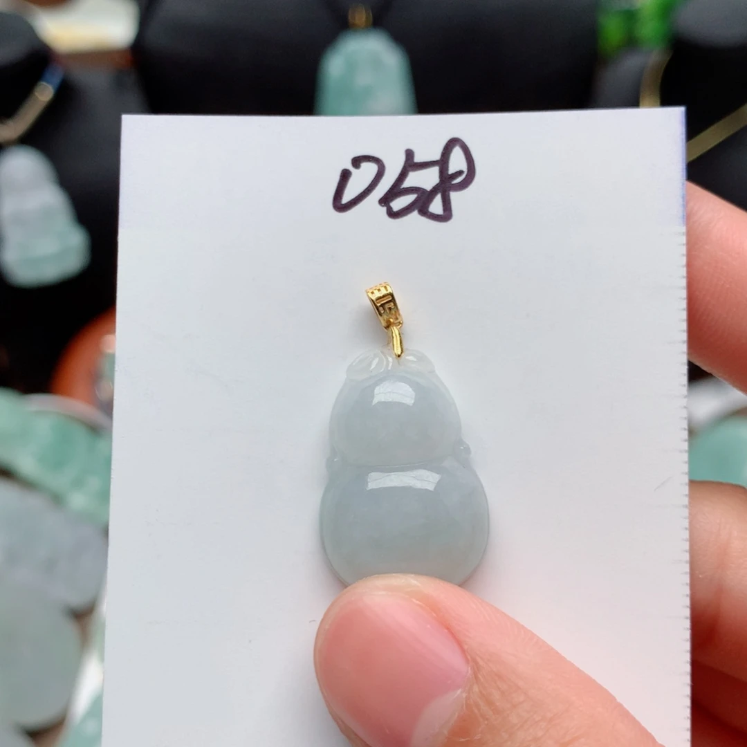 翡翠颈饰银S925镀金镶嵌吊坠