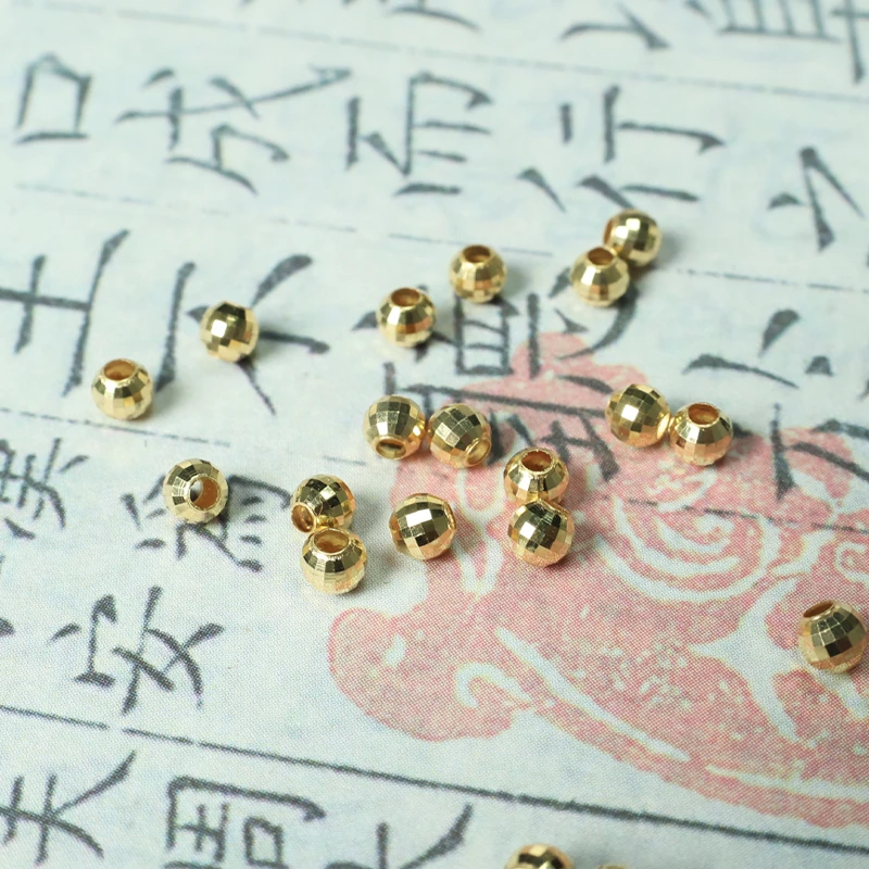 18k爆闪金珠散珠隔珠