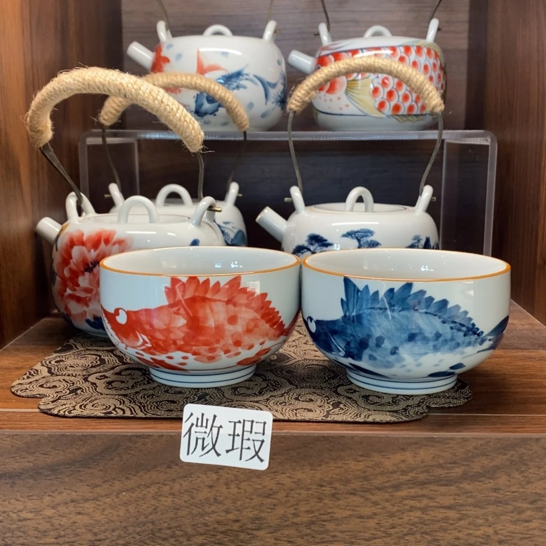 釉下彩老陶泥手工绘制