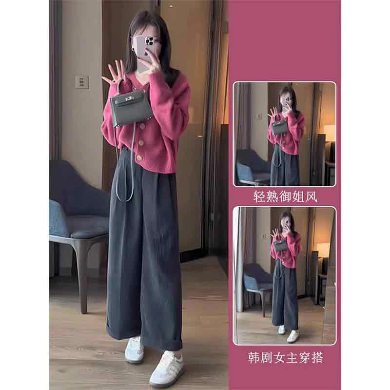 2025春季新款奶系穿搭秋天套装轻奢高级感小香风气质上衣两件套女