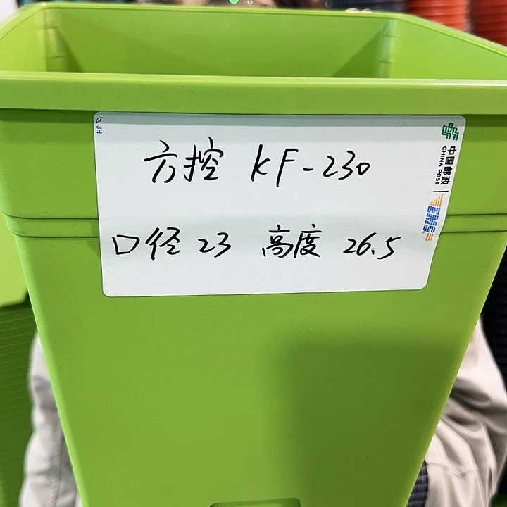 正品方形口23高26果绿无托5个