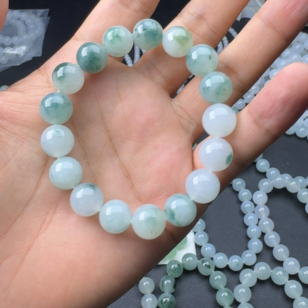 会***子定制翡翠未镶嵌卡12加飘花，特价商品不退不换