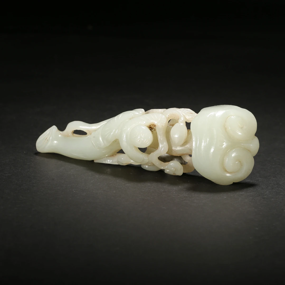 清代*灵芝玉如意/13ALG0825/和田玉【北京文博】