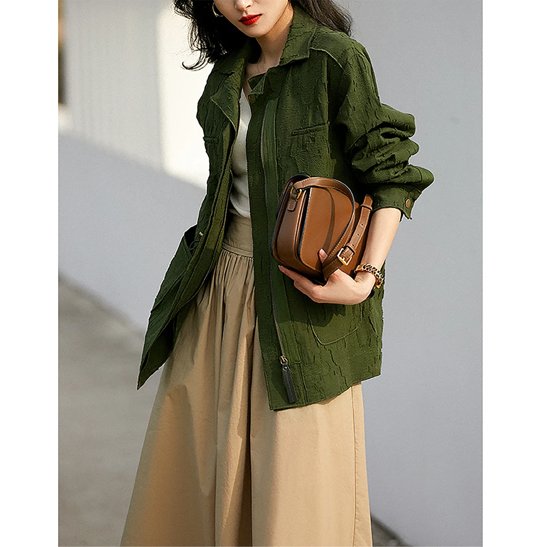 笑涵阁 艺术匠心浮雕花纹 重工立体剪花气质短风衣外套WT316938AG