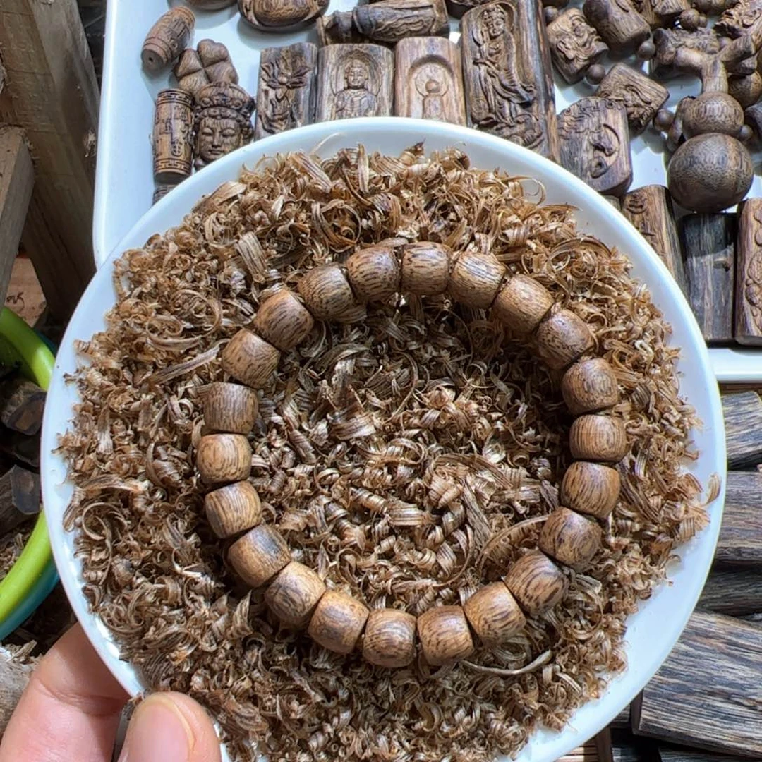 沉香碎屑沉香白棋09随形单圈