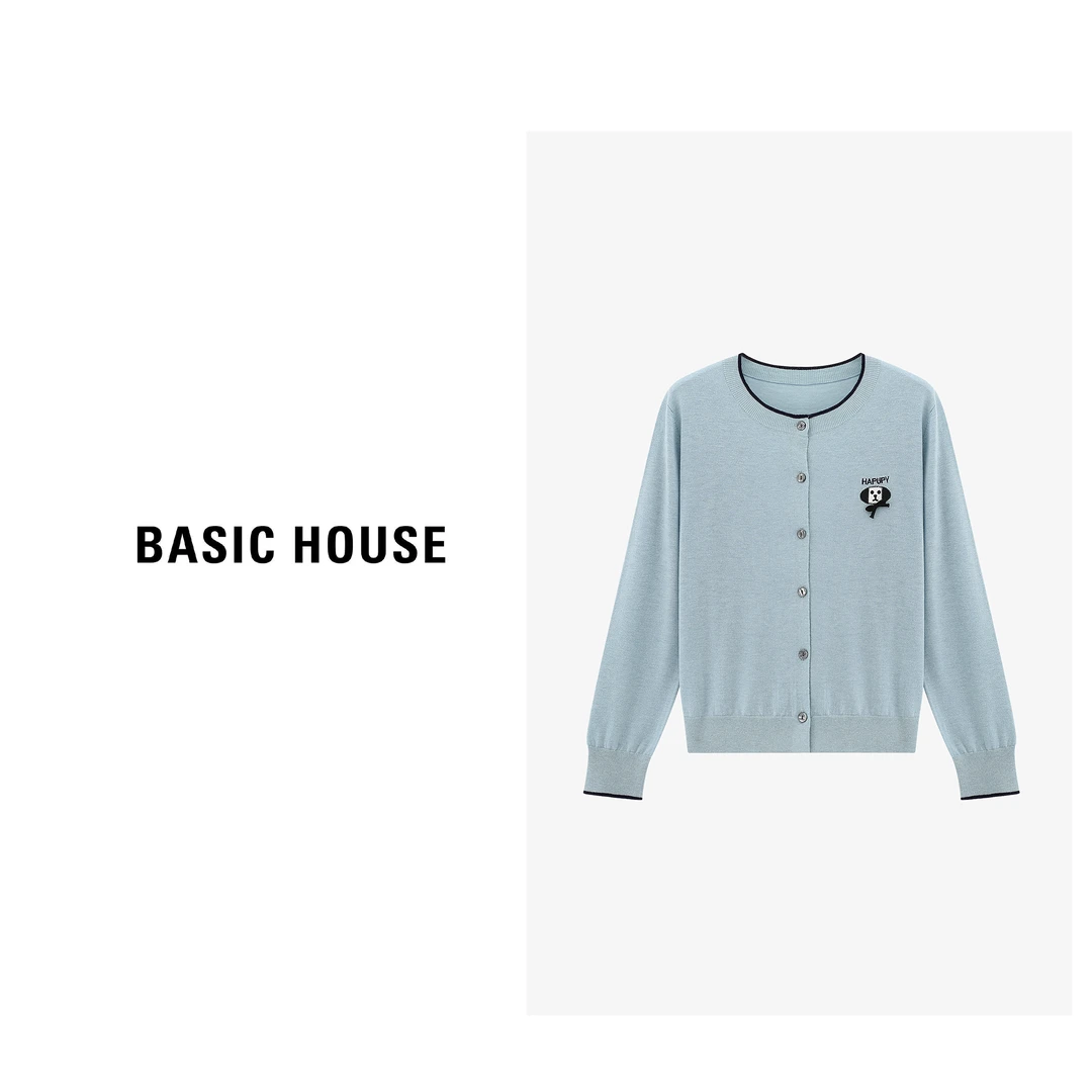 Basic House/百家好春秋百搭时尚套头上衣长袖针织衫-B06245C6142