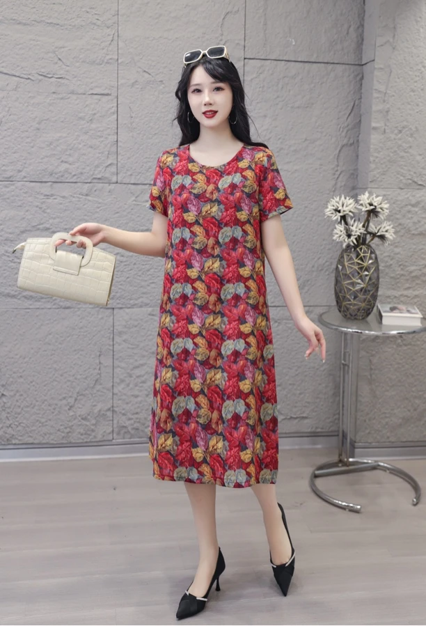 夏季新款时尚气质显瘦百搭中长款显白减龄大方洋气