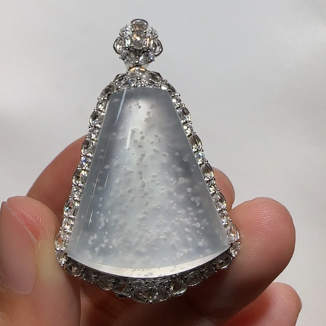 翡翠18K金镶嵌吊坠(不含链)无事牌