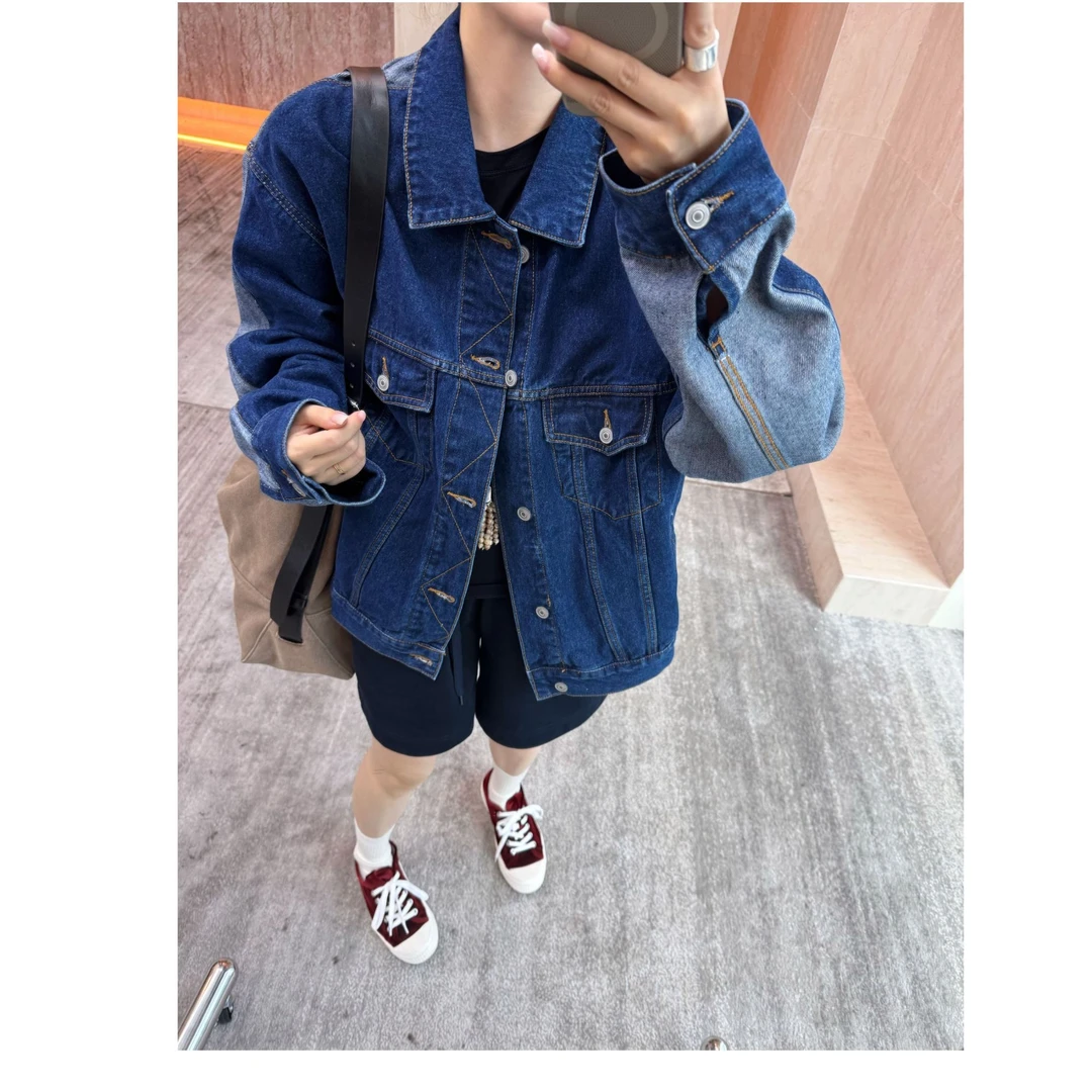 【CHU/2025SSNEW】《丹菱》拼色牛仔外套NH25110