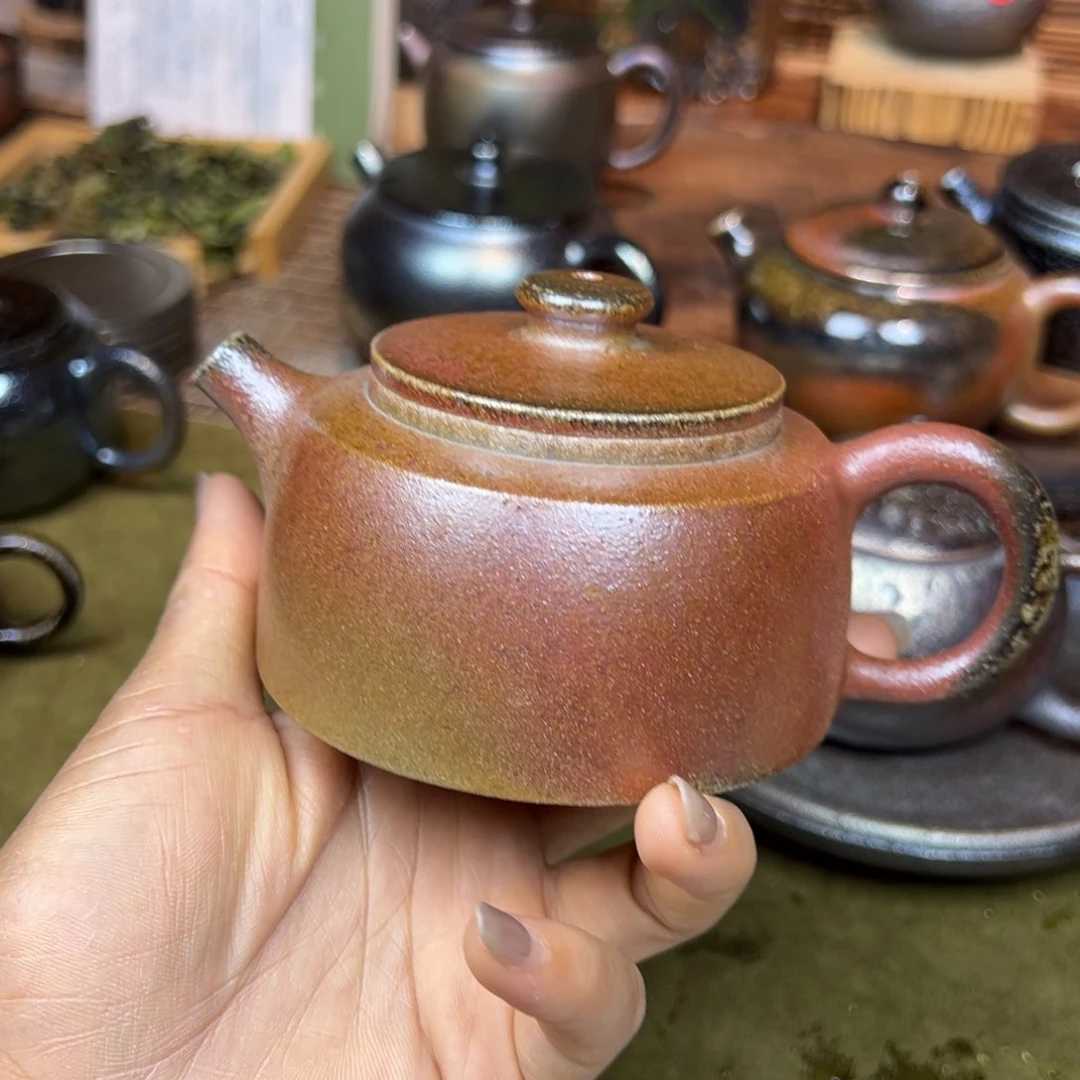 壶云南建水紫陶古法柴烧壶