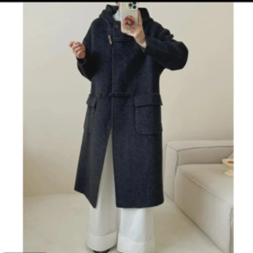 100长羊毛连帽双面离子外套