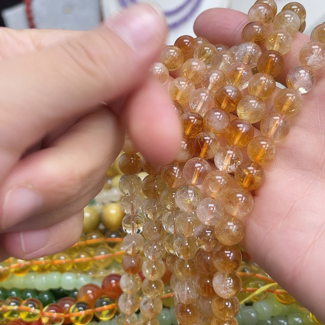 玛瑙/玉髓未镶嵌半成品黄塔晶8m散珠