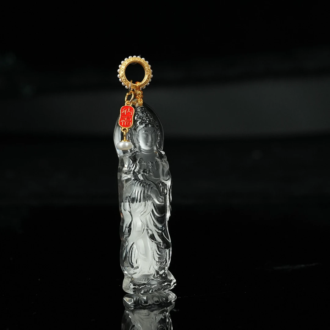 R*白水晶观音吊坠@YLG42021308@送高货绳
