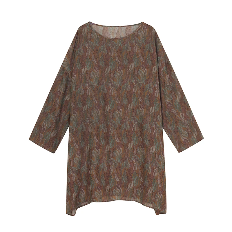 【ITAIWAH】2025春款桑蚕丝电力纺印花阔版连衣裙宽松百搭