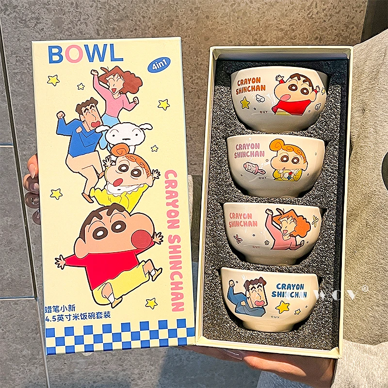 蜡笔小新联名陶瓷碗新款高颜值餐具套装汤饭碗家用耐高温生日礼物