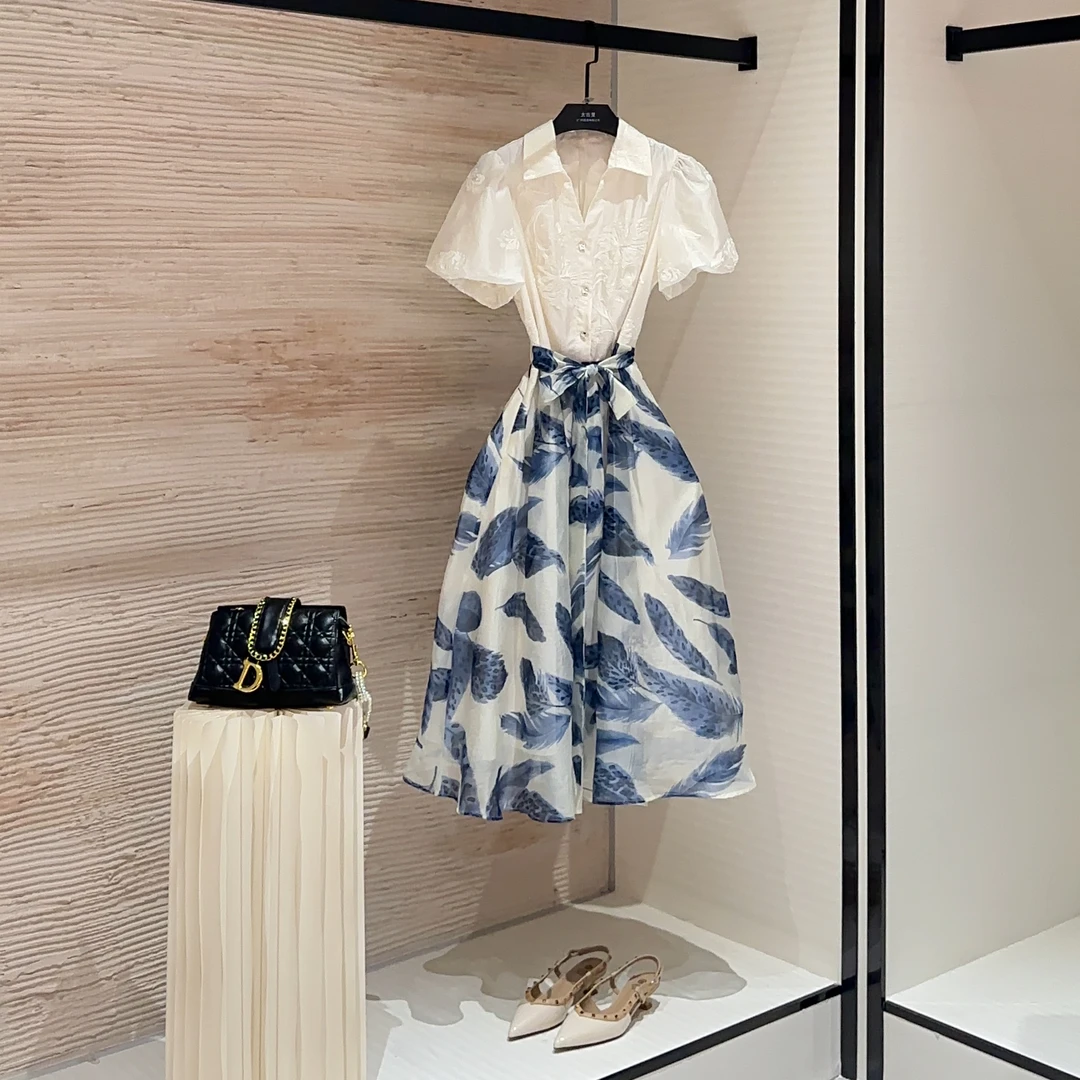 【vian专属】法式裙子设计师款轻奢气质显瘦收腰短袖连衣裙CO-82