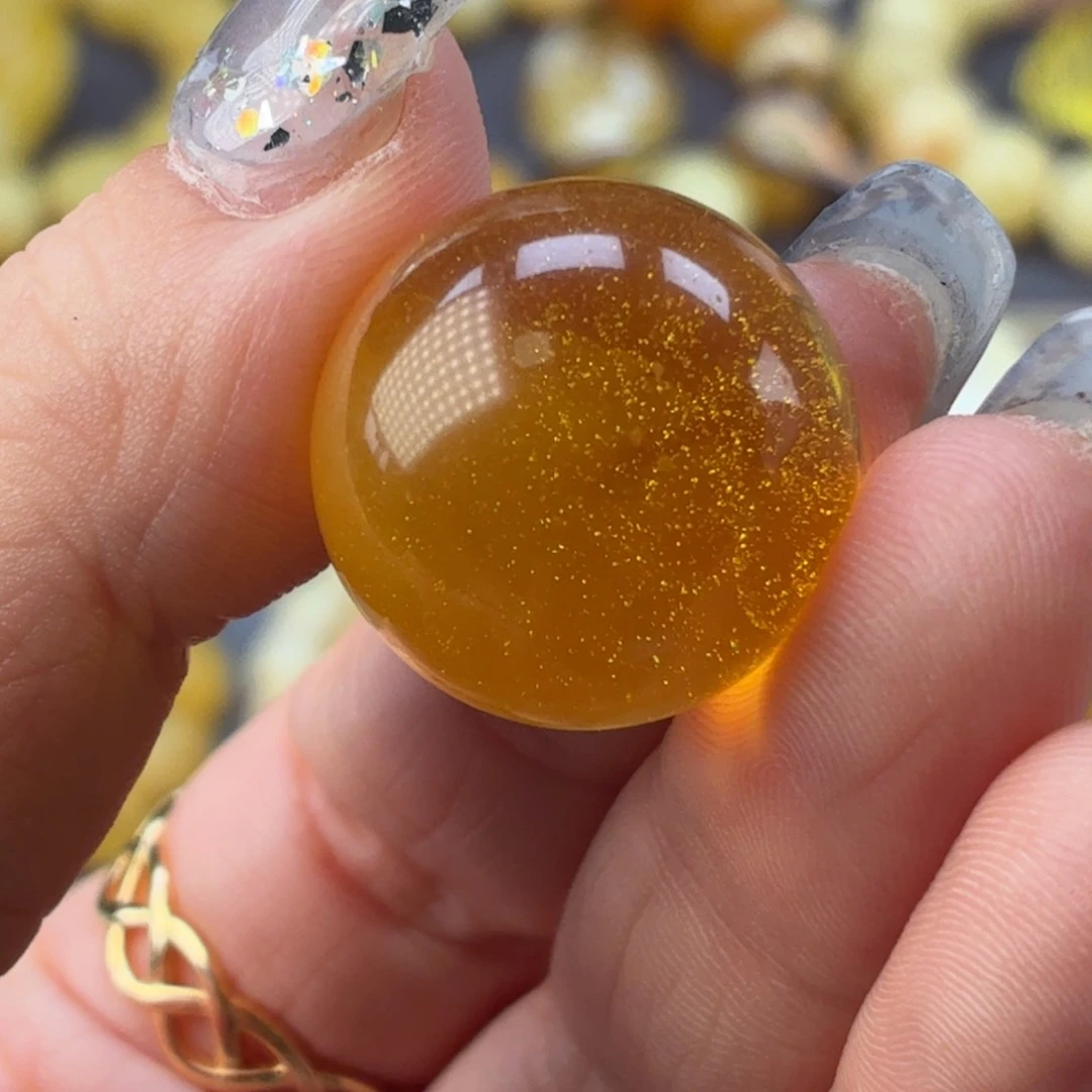 星***空未镶嵌琥珀裸石圆珠