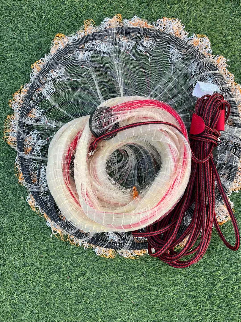 新手户外通用款飞盘撒网捕鱼手抛网易撒网傻瓜渔网加大飞盘鱼网