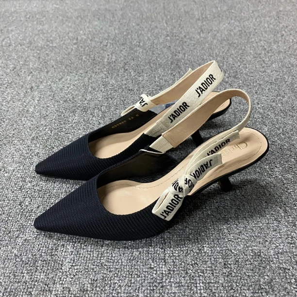 95新 DIOR/迪奥 98新/36码/经典标语绑带高跟鞋/BF00718