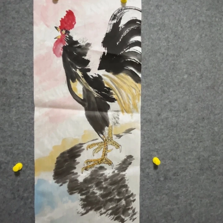 竖款大鱼书画艺术作品