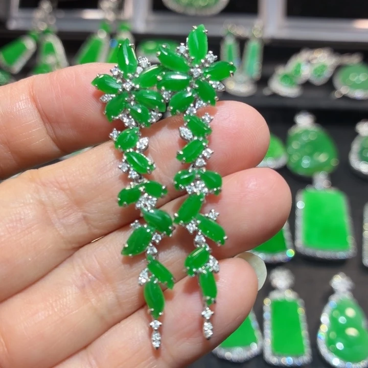 翡翠18K金镶嵌吊坠(不含链)翡翠