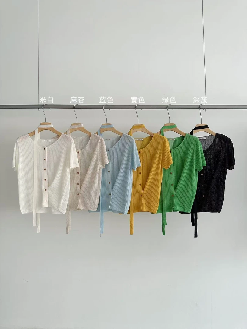【NO退NO换】鑫燃KIKI 小众温柔感百搭侧扣针织衫 65693 ET