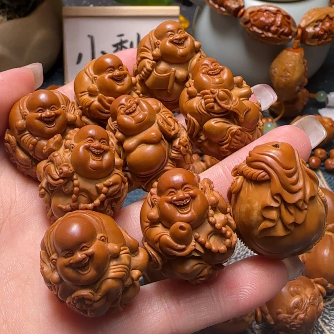 【闪购商品】橄榄核把件骑兽弥勒