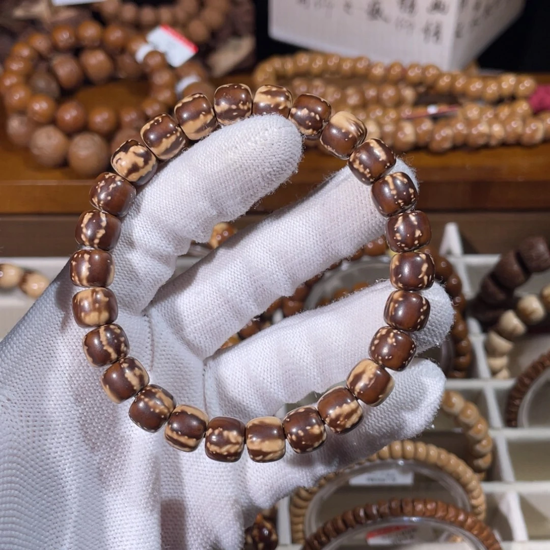 「***」紫金鼠手串巧克力花皮实心