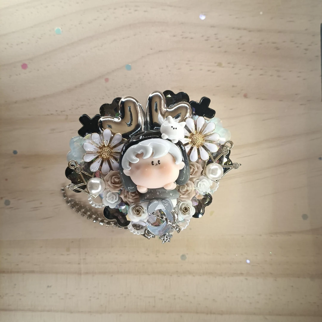 定制萌粒灰色小蛇天使气囊手机支架可贴手机壳diy可伸缩ins立体