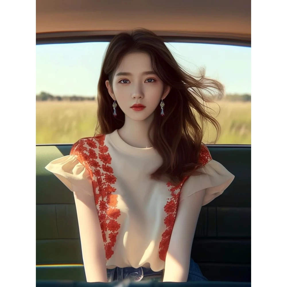 202520252025夏季新款洋气独特好看小众设计别致上衣宽松飞飞2025