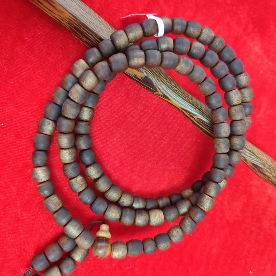 沉香202551155芽庄沉香桶珠0.9cm沉香多圈手串