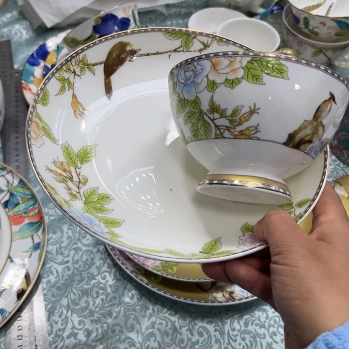 瓷片琴瑟和鸣十碗十盘