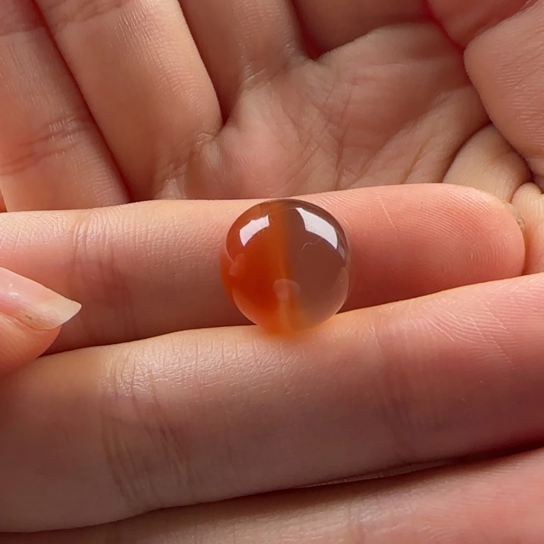 南红玛瑙未镶嵌冰飘圆珠12.7