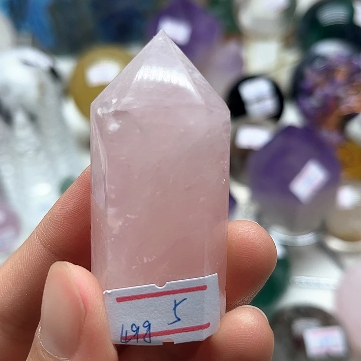 49克粉水晶柱未镶嵌水晶