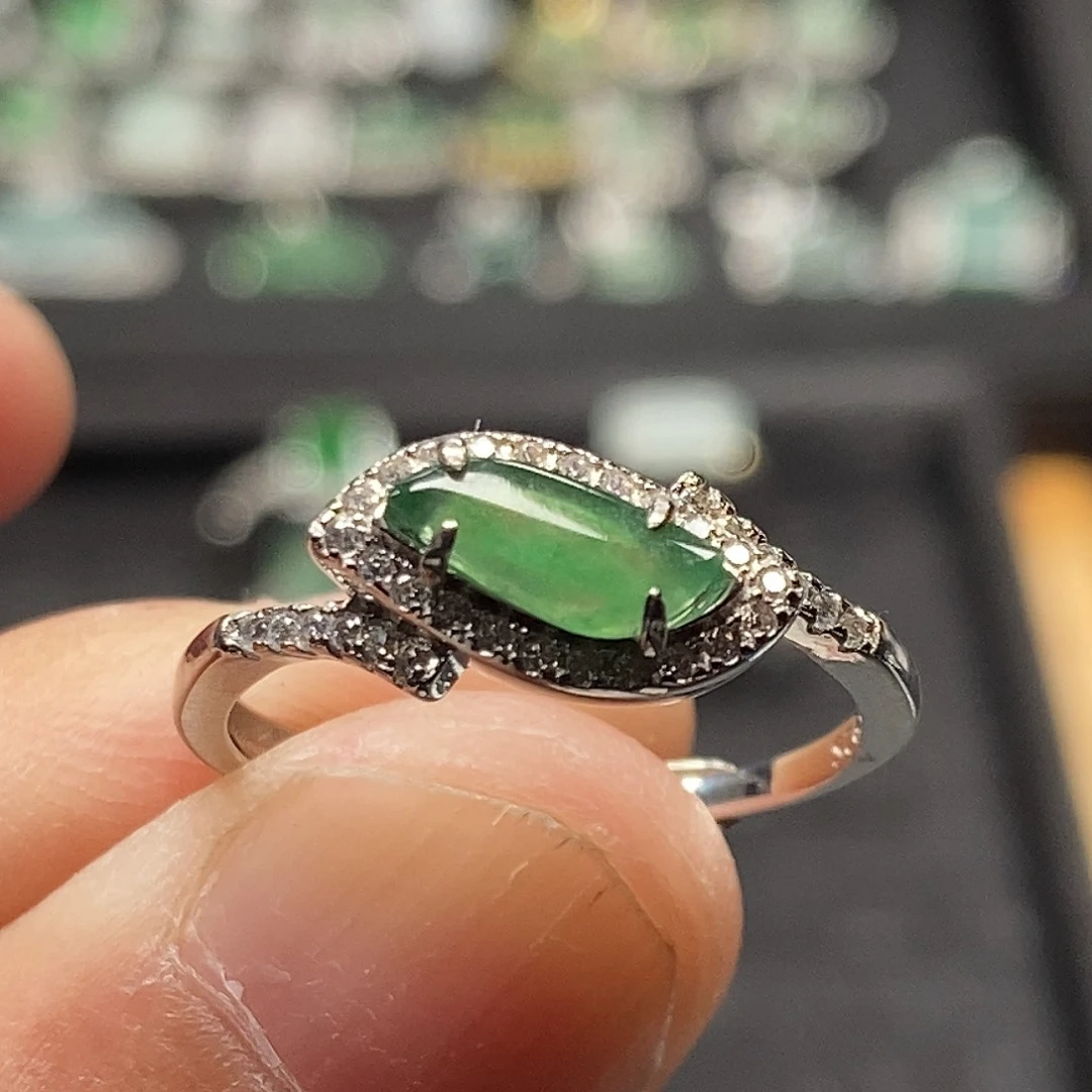 翡翠银S925镶嵌戒指