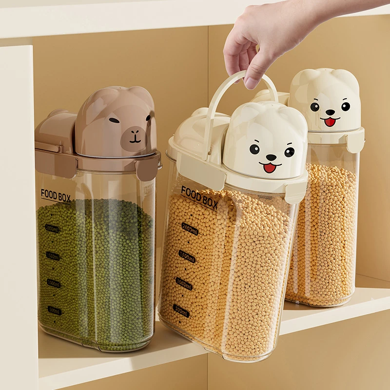 橱明星卡通密封罐透明大容量带盖五谷杂粮收纳罐花茶茶叶罐