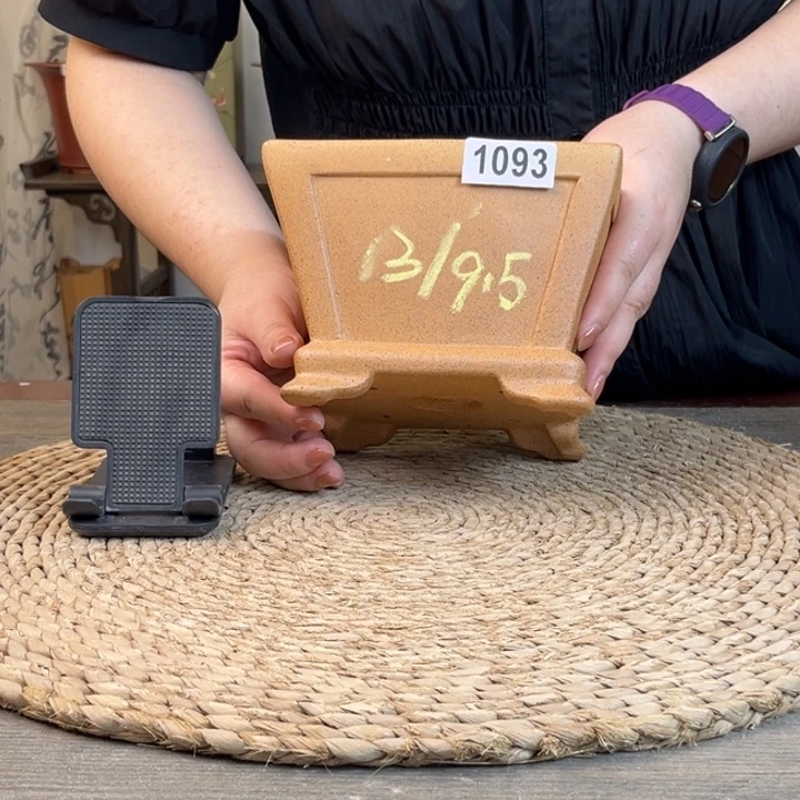 紫砂花盆 柴烧内奎斗方1093