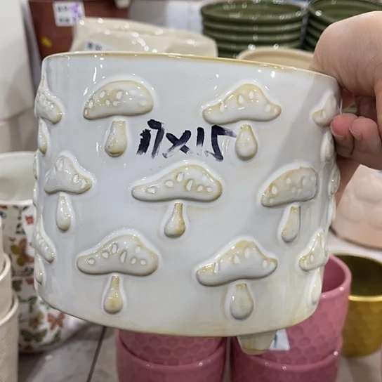 多肉绿植陶瓷花盆9.9包邮，有孔