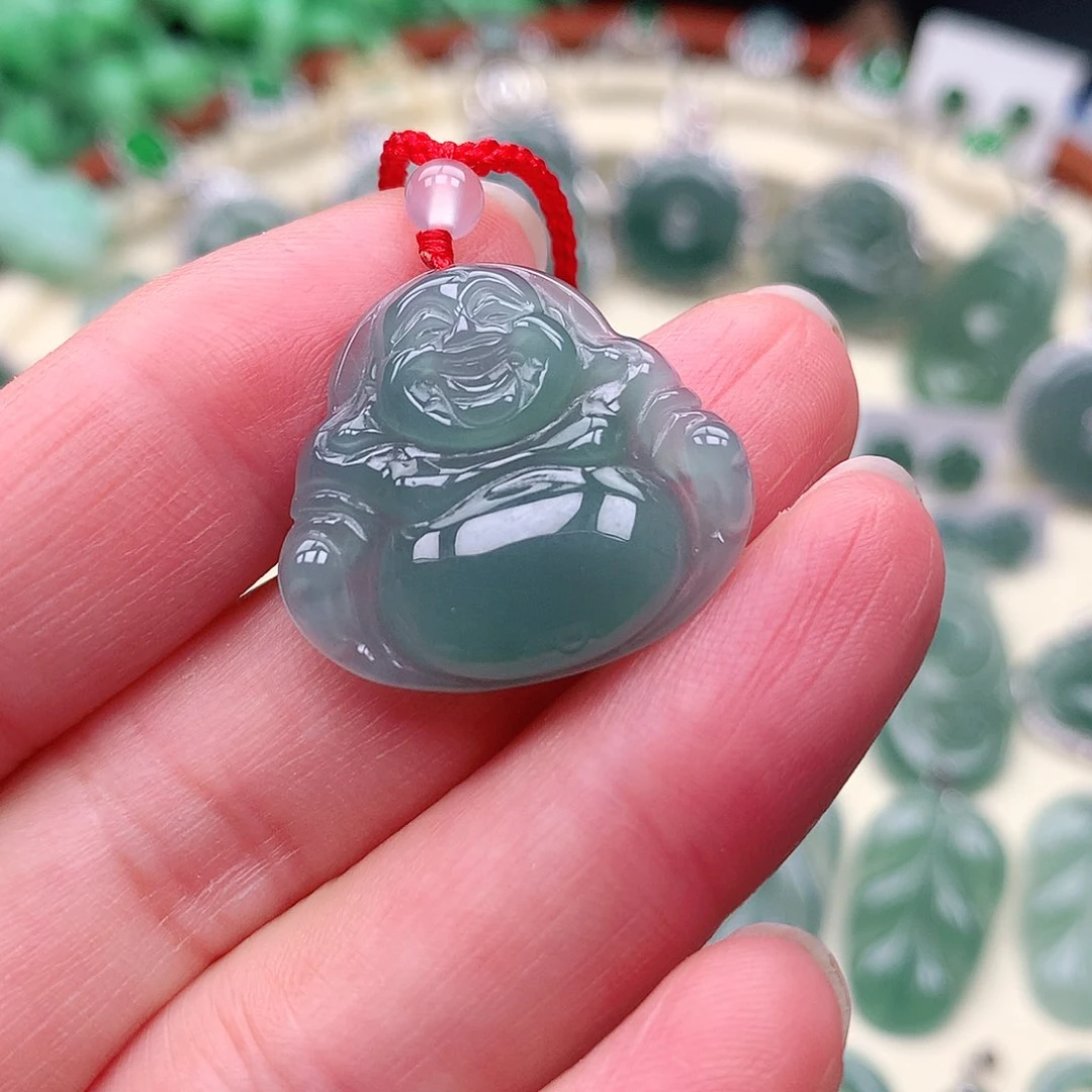 翡翠未镶嵌毛衣链吊坠