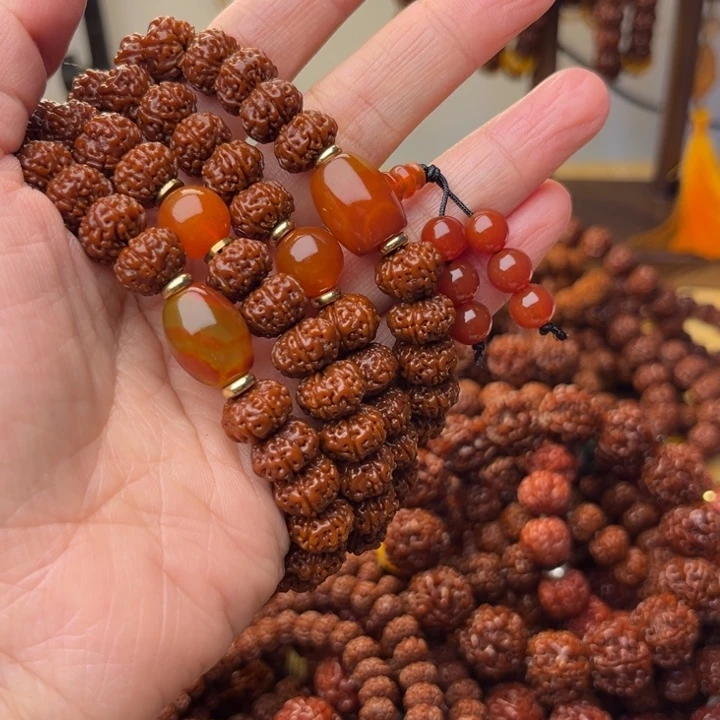 梵***理六瓣机刷玉化包浆108颗老树王