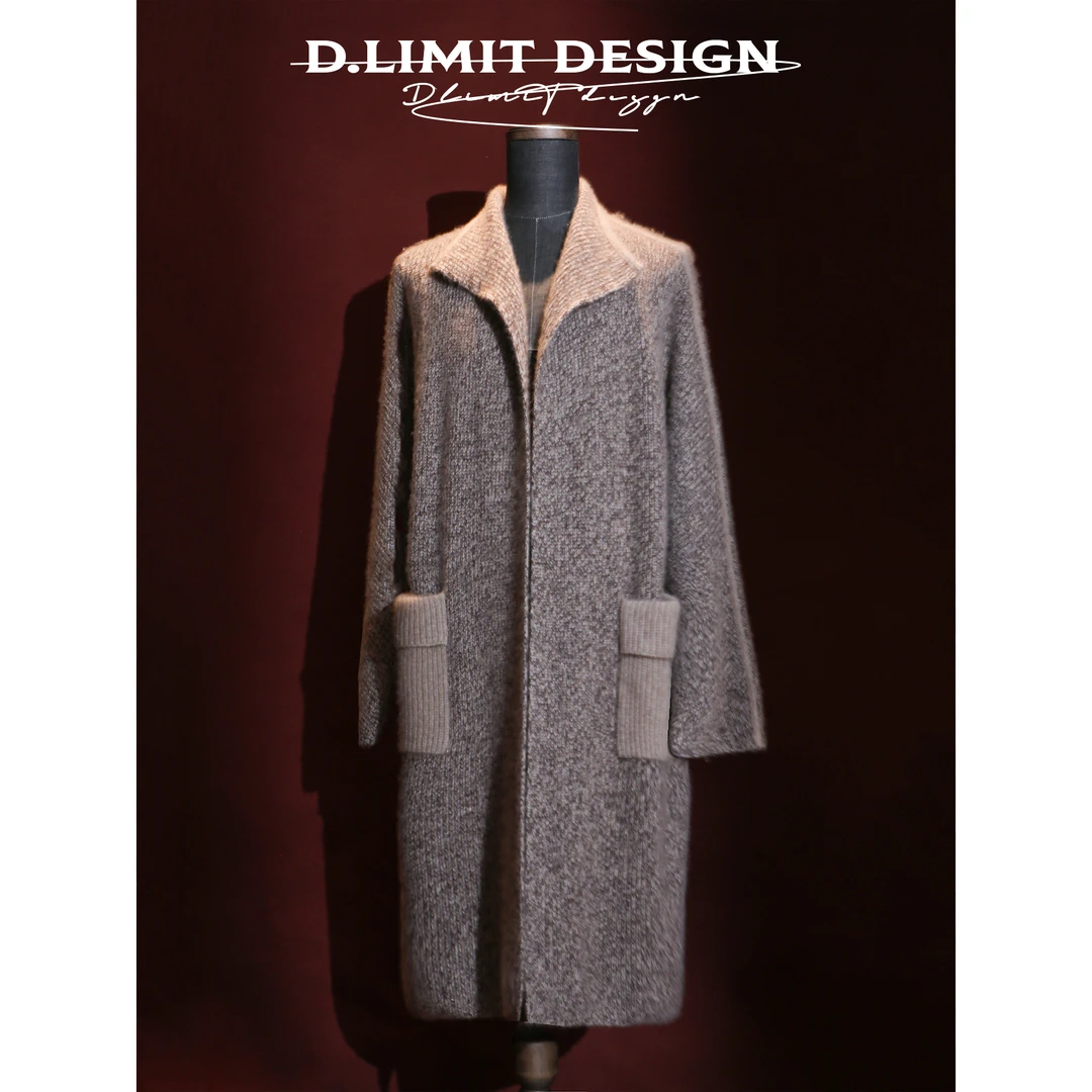 【D.Limit design】1KG-100山羊绒小立领撞色大口袋大衣DLSM4330